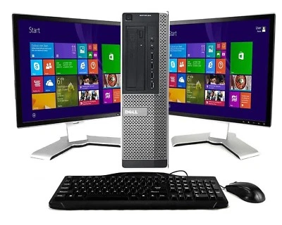 Dell or hp Desktop PC Computer Core 16GB DUAL 22" LCD Monitor SSD/HDD Win 10 Pro - Image 1 of 4