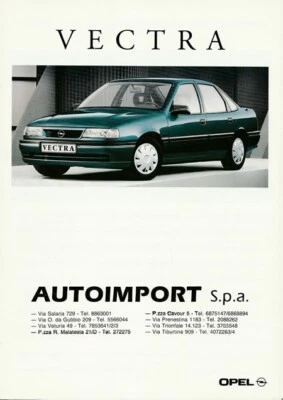 BROCHURE OPEL Vectra - 10/1993 - italiano - con inserto Dati Tecnici e Equipagg - Immagine 1 di 3