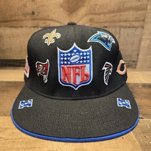 NFL Team Logos Hat Reebok On Field Size 7.25 Fitted Cap Wool Football Black - Picture 1 of 12
