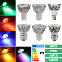 1/4/10pcs 3W GU10 MR16 RGB/Red/Green/Blue LED Spotlight Light Globe Bulbs Lamps