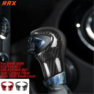 For Mini Cooper R55 R56 R57 R58 R59 R60 Real Carbon Fiber Gear Shift Knob Cover - Bild 1 von 13