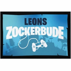 Fußmatte Kinderzimmer Zockerbude personalisiert mit Name Türvorleger Kind - Bild 1 von 3