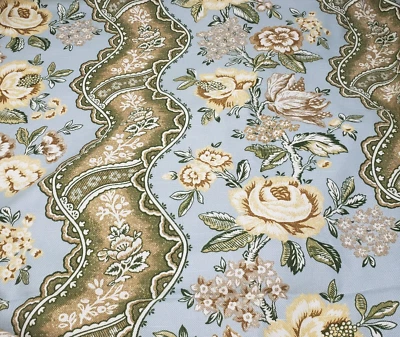 Vintage Ametex Amgard Fabric MCM Floral Antique Roses Material 6+ yards 2005 - Image 1 of 4