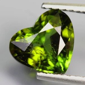 3.25Cts MARVELOUS NATURAL GREEN TOURMALINE HEART CUT LOOSE GEMSTONES - Picture 1 of 3