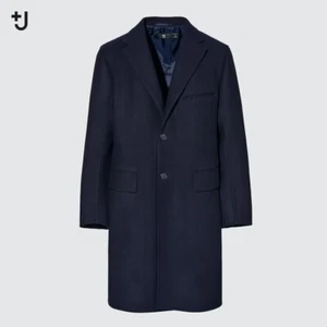 UNIQLO + JIL SCHLEIFER marineblaue Wollmischung Chesterfield Mantel S Chesterster - Bild 1 von 24