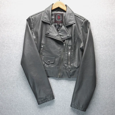 Dollhouse Jacket Womens M Faux Leather Gray Motorcycle Biker Grunge Rocker - Image 1 of 4