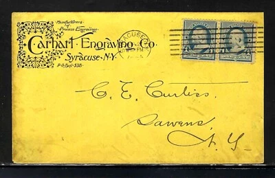 1894 ENGRAVERS ADVERTSING DROP LETTER - SYRACUSE NY MACHINE CANCEL TO SAWANS NY - Image 1 of 2