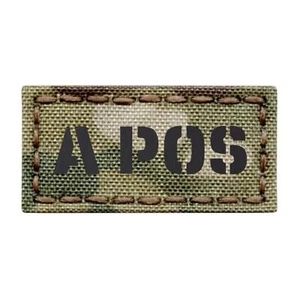 IR mini patch 1x2 blood type APOS a+ multicam morale IFF tactical - Picture 1 of 3