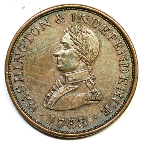 1783 Sm Military Bust Washington & Independence Colonial Coin Cover