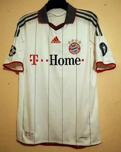 BAYERN MUNICH FOOTBALL CLUB 2009 WHITE THIRD SHIRT ADIDAS T HOME M/L CL PATCHES - Picture 1 of 9
