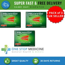 3x Nicorette Invisi - Invisipatch - 15mg Patch - Nicotine - STEP 2 - 7 Patches