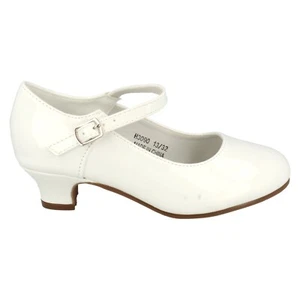 Niña Spot On Blanco o Negro Charol Zapatos Con Tacón Cubano GB Tallas 10-2: - Imagen 1 de 20
