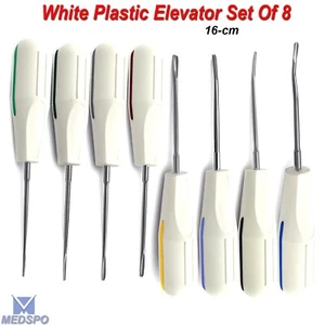 8er Set luxuriöse Wurzelaufzüge Oralchirurgie Zahnextraktion Kunststoffgriff - Bild 1 von 9