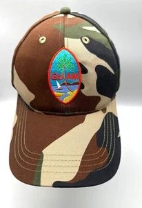 Guam Camouflage Baseball Cap With Embroidered Logo Adjustable Strapback VG Cond - Picture 1 of 8