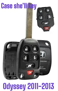 Replacement for 2011 2012 2013 Honda Odyssey Remote Car Key Fob Shell Case 5B - Picture 1 of 6