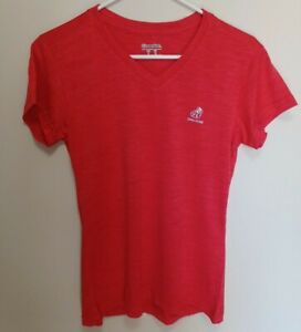 Dry Fit Athletic Tee Shirt Womens Red Medium Short Sleeve V Neck - New