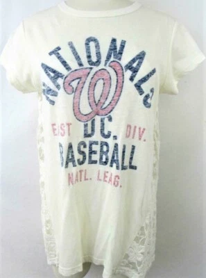 NEW Touch by Alyssa Milano MLB Washington Nationals Women's White Tee, Sz M - Image 1 of 3