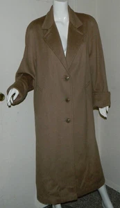Women Wool Jofeld Long Sleeve Solid Brown Winter Casual Long Cote Jacket Size M  - Picture 1 of 9