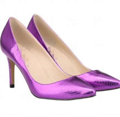 Ladies Pointed Toe Slim Heels Bridal Shoes Cocktail Party Pumps High Heels - Photo 1/4