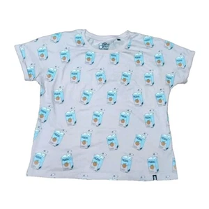 Peach Juice Box Crop T-shirt maglietta grafica media "Peachy" The Souled Store con polsini - Foto 1 di 10