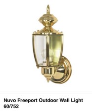 Nuvo 60-752 Polished Brass Finish Outdoor Wall Lantern 5-3/4”x 12-1/4”x 6” Exten