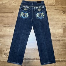 VTG Attitude Gold Men's Loose Denim Hip Hop Straight Jeans Size 18 Jnco Echo