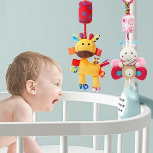 Baby Crib Bed Pram Car Seat Stroller Toys With Hanging Bell Infant Sense Toys - Picture 1 of 24