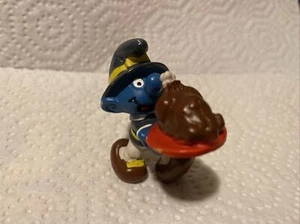 Vintage Erntedank Pilger Schlumpf Truthahn Platte Figur 1982 Schleich Figur - Bild 1 von 5