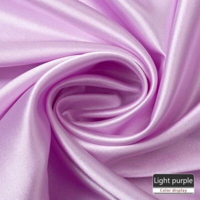 Shiny Satin Fabric DIY Faux Silk Plain Dress Cloth Sewing Crafts Material - Image 1 of 4