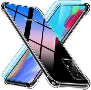 For Samsung Galaxy A52 5G Case Clear Shockproof Phone Cover + 2 X Screen Glass - Zdjęcie 1 z 12
