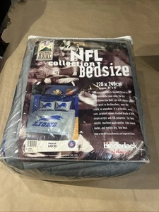 Rare Vtg Detroit Lions Biederlack 1996 Large Blanket 87x95 Made In USA Orig Bag - Picture 1 of 13