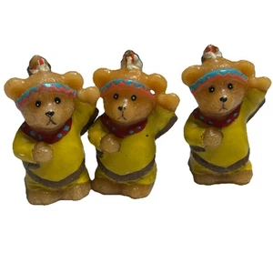 Vintage Russ Candles Indian Bear Candles 2.5" Native American Thanksgiving New - Picture 1 of 4