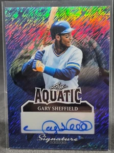 GARY SHEFFIELD 2025 LEAF SIGNATURE SERIES AQUATIC BLUE SHIMMER AUTO 1/1 BREWERS - Picture 1 of 2