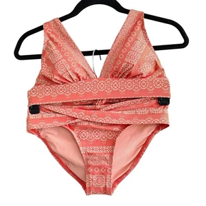 Conjunto de Bikini Robin Piccone Talla Pequeña Melocotón Terracota Floral Traje de Baño Nuevo sin Etiquetas Boho - Imagen 1 de 9