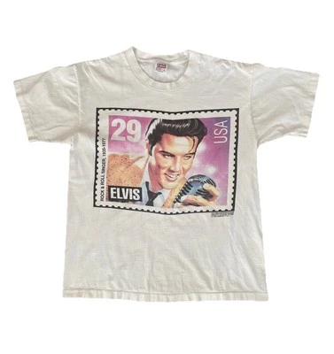 Vintage 1992 Anvil Elvis Presley Graphic Stamp T-shirt Men’s Size Large - Image 1 of 4