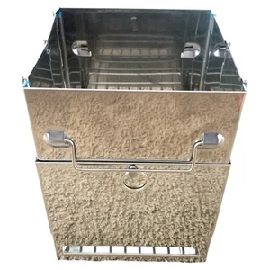 Portable Stainless Steel Camping Wood Alcohol Burning Stove (MISSING TOP GRATE) - Picture 1 of 3