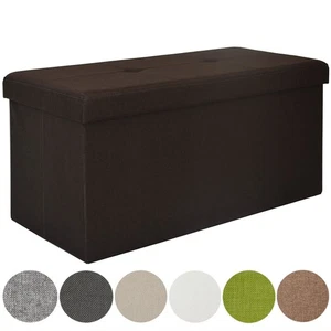 Faltbare Sitzbank 76x38x38 cm inkl. Trennwand Sitztruhe 80L Polsterbank Schwarz - Bild 1 von 9