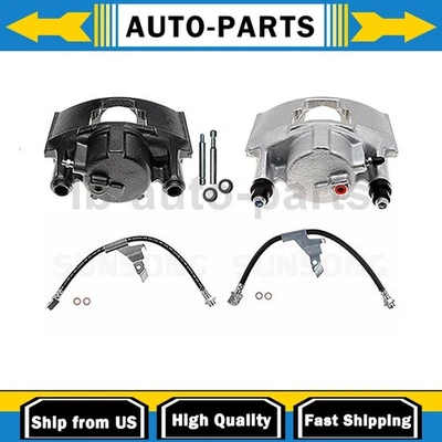 Front Brake Caliper with Hoses Driver Passenger Side Fits Cadillac DeVille 4.5L - Image 1 of 4