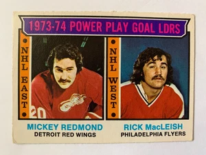 1974 O-Pee-Chee Power Play Goal Leaders Micky Redmond Rick MacLeish #6 - Picture 1 of 2