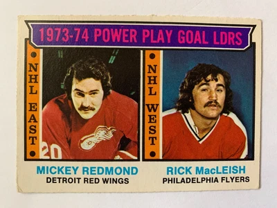 1974 O-Pee-Chee Power Play Goal Leaders Micky Redmond Rick MacLeish #6 - Image 1 of 2
