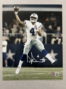 Dak Prescott signed autographed 8x10 photo Dallas Cowboys Beckett BAS Witness - Picture 1 of 1