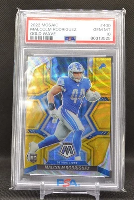 2022 Panini Mosaic MALCOM RODRIGUEZ Gold Wave #10/17 PSA 10 GEM MINT Rookie RC - Image 1 of 2