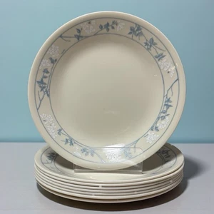 Vintage Corelle First Of Spring Salad Plates • Set Of 8 Beige Blue/White 6.75’’ - Picture 1 of 20