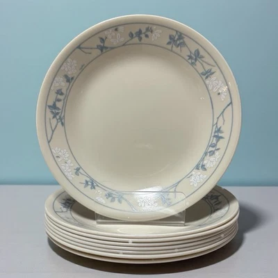 Vintage Corelle First Of Spring Salad Plates • Set Of 8 Beige Blue/White 6.75’’ - Image 1 of 4