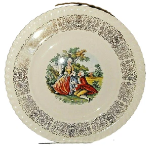 Sovereign Potters Earthenware Minuet Pattern Bread and Butter 22k Gold Trim - Picture 1 of 4