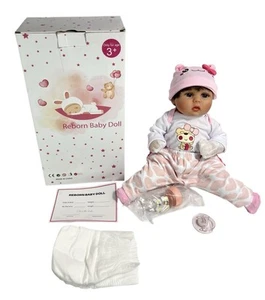 LUCY 22” REBORN BABY GIRL DOLL Realistic Ages 3+ NIB DIAPER PACIFIER BIRTH CERT - Picture 1 of 24