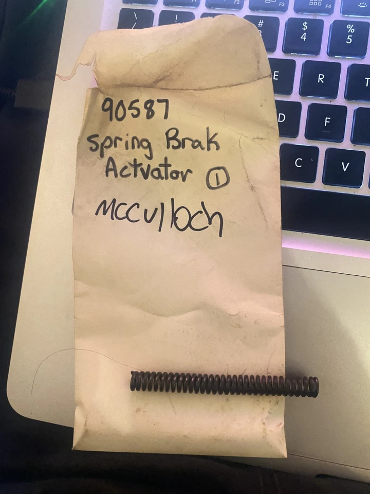 MCCULLOCH # 90587,90587-A,	chain brake spring - Image 1 of 1