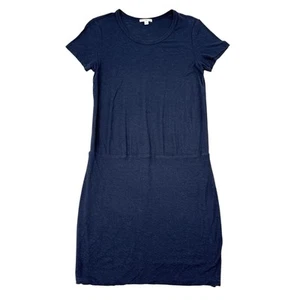 James Perse Midi Dress Size Large / 3 Navy Cotton Modal Jersey Stretch Basics - Picture 1 of 5
