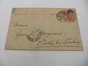 Postal prepago 1897 Kilburn Londres Dupex 60 Núremberg Alemania - Imagen 1 de 6
