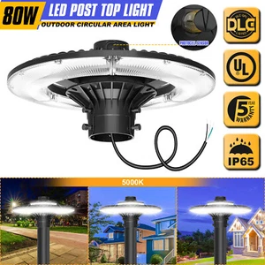80 Watt LED Post Top Light Dusk to Dawn Commercial Street Park Garden Pole Light - Picture 1 of 13